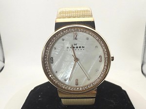 Skagen Denmark Ladies Watch MOP Crystal Bezel Rose Gold 33mm Case - Etsy