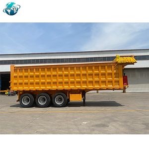 [Hot Item] 3 Axle 30m3 50t Tractor Tipper Dumper Tipping 40cbm Stone Sand Transport Dump Trailer U Shape Dump Semi Trailers