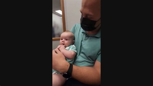 Baby Reacts to Receiving Hearing Aid