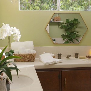 418K views · 3.1K reactions | A spa-worthy bathroom on a budget? You bet! Learn how to turn this room into your personal sanctuary with décor and hardware from The Home Depot. | Tastemade Home | Facebook