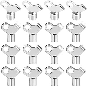 16 Pcs Radiator Bleeding Air Valve Keys- Zinc Alloy Radiator Vent Air Valve Keys- Radiator Bleed Hole Keys- Gas Valve Metal Radiator Keys for Radiators and Faucet