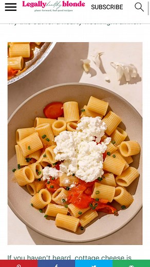 19K views · 30 reactions | cottage! cheese! pasta! follow @legallyhealthyblonde for recipes ✨ #cottagecheesepasta #cottagecheese #healthyrecipes | Legally Healthy Blonde | Facebook