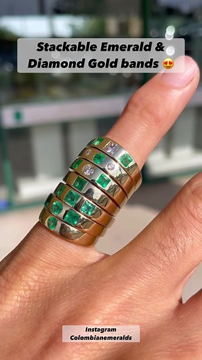 1.3K views · 24 reactions | Shop Stackable Diamond & emerald Wedding...