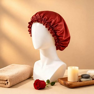 Red Mulberry Silk Sleep Cap | Anti-frizz Hair Bonnet - Etsy Australia