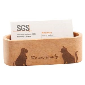 [Hot Item] Natural Wooden Name Card Holder Wood Business Card Holder Office Desktop Card Display Stands