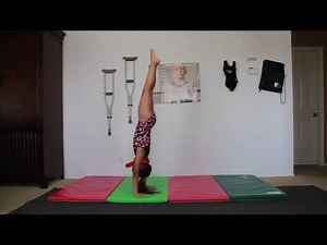 Girl Practices Gymnastics