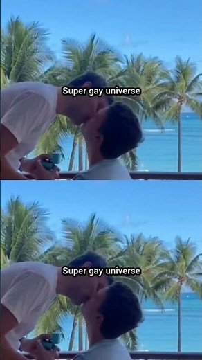 Gay Kiss marriage proposal tropical place