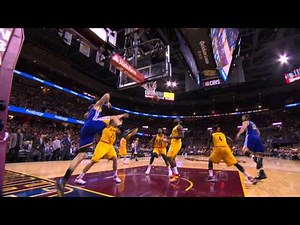 Klay Thompson Attacks the Rack for the Dunk on Mozgov
