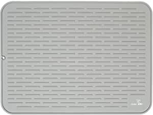 Silicone Dish Drying Mat - 24 X 18 - Extra Large Dish Drying Mat (Grey)