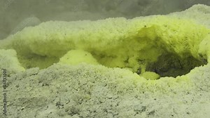 Sulfur fumarole, Close Up, crater of Mutnovsky volcano, Kamchatka