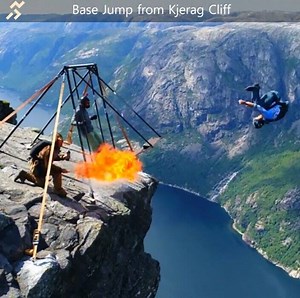 Take a look at these amazing base jumpers, jumping from spectacular Kjerag. Credit: Spectacular Norway | GIAdventure