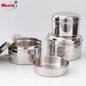 [Hot Item] German Kitchen Storage Chips Packing Tin Box Heating Travel Lunch Box Camping Takeaway Fast Food Container