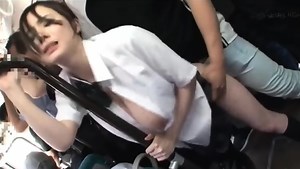 Big booty busty asian teen in uniform squirting in public