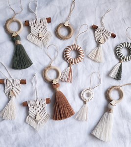 Heirloom Masterpiece Macrame Ornament Set of 11 | Handcrafted Nordic Designer Collectible Jute Christmas Decor Gift - Etsy