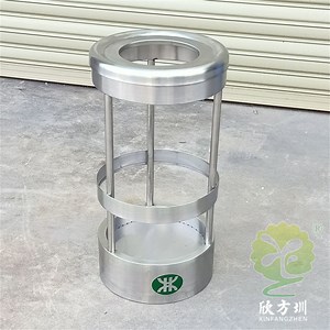 [Hot Item] Transparent Stainless Steel Trash Can for Indoor Rail Transit