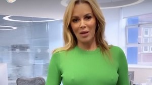 Amanda Holden poses in green dress at Heart FM