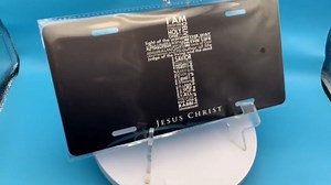 IAM Son of GOD JESUSCHRIST.Decorative Front License Plate Cover.Wall Decoration.Vehicle Decoration.Female License plate6x12inch 4(Holes) (153013)