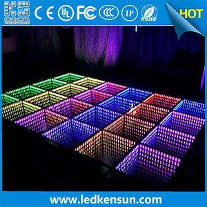 [Hot Item] Wireless Control Infinity 3D Mirror Lighted LED Dance Floor for Wedding Party Stage