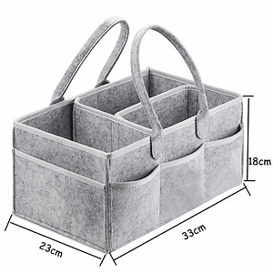 [Hot Item] Mummy Baby Diaper Tote Bag Organiser Felt Baby Diaper Caddy with Changing Mat