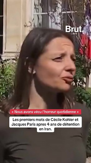 Les premiers mots de Cécile Kohler et Jacques Paris apres 4 ans de détention en Iran.