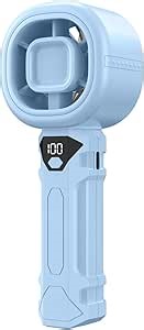 Portable Handheld Fan, Mini Personal Fans with Digital Display, 3 Wind Speeds, 3000mAh Battery USB Rechargeable Hand held Turbo Fan for Makeup, Home, Office, Travel, Outdoor, Gift for Men Women(Blue)