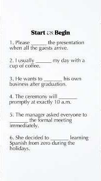 Start vs Begin in English | Master the Difference Fast | Avoid Common Grammar Mistakes Today!