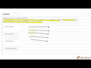 Choose the correct option: A rectangular coil of copper wires is rotated in a magnetic field. Th...