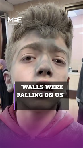 2.7K views · 389 reactions | A young boy from Deir al-Balah, Gaza, recounts the moments when a building's walls began falling on them as he was getting ready to go to bed. The small city in the central Gaza Strip has become overcrowded as hundreds of thousands of displaced Palestinians have fled there amid Israel's ongoing assault. | Middle East Eye | Facebook