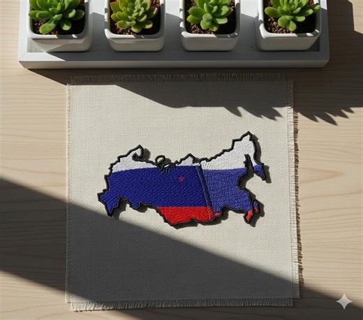 Russia Map Embroidery Design – 130x75 Mm Digital File – Russian Flag Outline Patch - Etsy