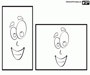 Two rectangles with a smile coloring page printable game