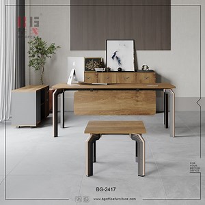 [Hot Item] Metal Manager Commercial Furniture Wooden Computer Table Office Desk Wood Office Furniture with Cabinet