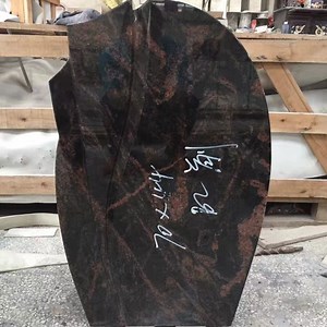 [Hot Item] Popular Aurora Granite Carving Headstone Columnbarium, Slant Beveled Shape Markers Hand Carving, Machine Carving Memorial Monument