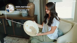 Hanging Woven Wall Basket Set - 7 Unique Handcrafted Seagrass Baskets for Boho, Farmhouse & Rustic Wall Decor, Table Settings & More - Ready to Hang with Nails & Marking Pencil Included