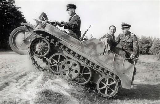 In 1939, engineer Heinrich Ernst Kniepkamp created what would become the Kettenkrad: a half-track motorcycle with a unique combination of agility and ruggedness. | The War Rooms