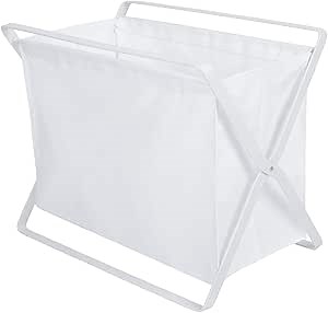 Collapsible Storage Basket, Large-Capacity Foldable and Waterproof Clothes Box, Solid Storage Receive Frame with Stents for Books, Clothes, Toy Cabinets (White)