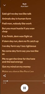 Ayra Starr Rush lyrics — full song, translations & related songs