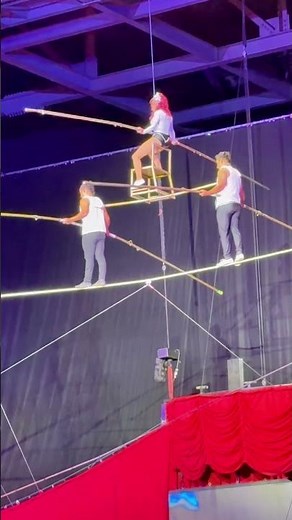 Unbelievable Tightrope Stunt! Team Balances as One in Epic High-Wire Act 🤯🔥