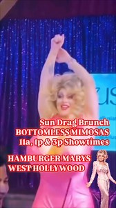 Sun Drag Brunch BOTTOMLESS MIMOSAS! Dolly Parton and Rachel Parton George Cookbook giveaway!!! 11a, 1p & 3p Showtimes!! Reserve Online Now!! | Hamburger Marys WEHO | Facebook