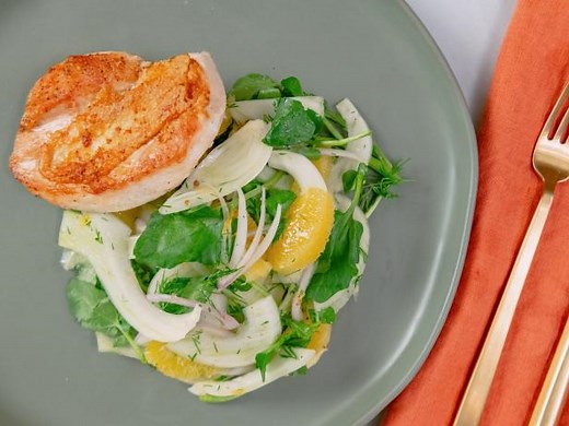 Grilled Chicken Paillard with Shaved Fennel Salad