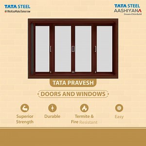 Secure your home with the superior strength of steel while giving it a premium look. Install Tata Pravesh Doors and Windows in your home for uncompromising safety. #TataSteelAashiyana #TataSteel #Tata #TataPravesh #secureyourhome | Tata Steel Aashiyana
