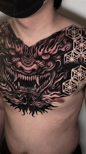 Geometric Dragon's Spirit Tattoo Design Ideas