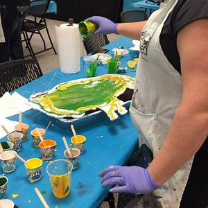 Bison pour in progress at #Creativelyuncorked #upshow #bison #flowart #acrylicpour #pourart | Creatively Uncorked