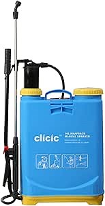 CLICIC Backpack Sprayer 4 Gallon (16L) - Knapsack Manual Hand Pump Sprayer for Garden Lawn Yard Farm
