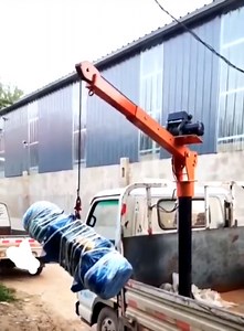 Alloy Steel Electric Truck Crane, 2000 LBS Truck Bed Crane with 4000 LBS Electric Winch, 9.2L x 9.2W x 45.6 H, 360° Swivel Truck Bed Hoist for Construction Sites, Factory workshops, Home