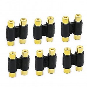RCA Coupler, 6 Pack Female Adapter Audio Video Cable Extension for Amplifier, Subwoofer