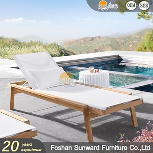[Hot Item] Outdoor Patio Furniture Teak Wood Sun Lounger Chaise Lounge