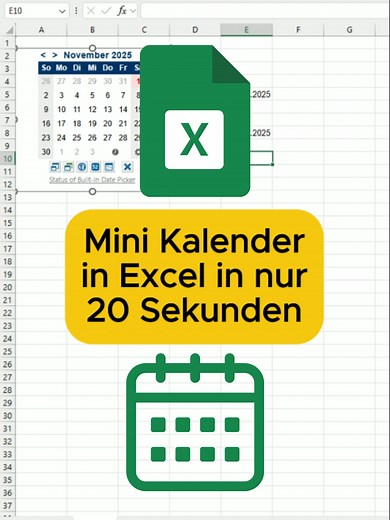 Mini Kalender in Excel erstellen leicht gemacht