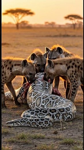 Did This Hyena Really Come Out of a Python? 🐍🦊 #WildlifeMystery #SavannaSecrets #AnimalSurprise”
