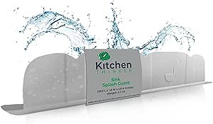 Kitchen Sink Splash Guard - 19 Inches Long with No Suction Cups-Silicone Splash Guard for Kitchen Sink -Sink Splash Guard Behind Faucet-2 Inch Width Space Required on Sink for Placement