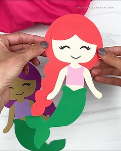 18K views · 49 reactions | 隆‍♀️ Easy Mermaid Craft ✂️ Grab the template on the blog | Simple Everyday Mom | Facebook